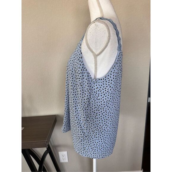Nordstrom Baby Blue Patterned Tank Lace Straps size Medium - Picture 3 of 6